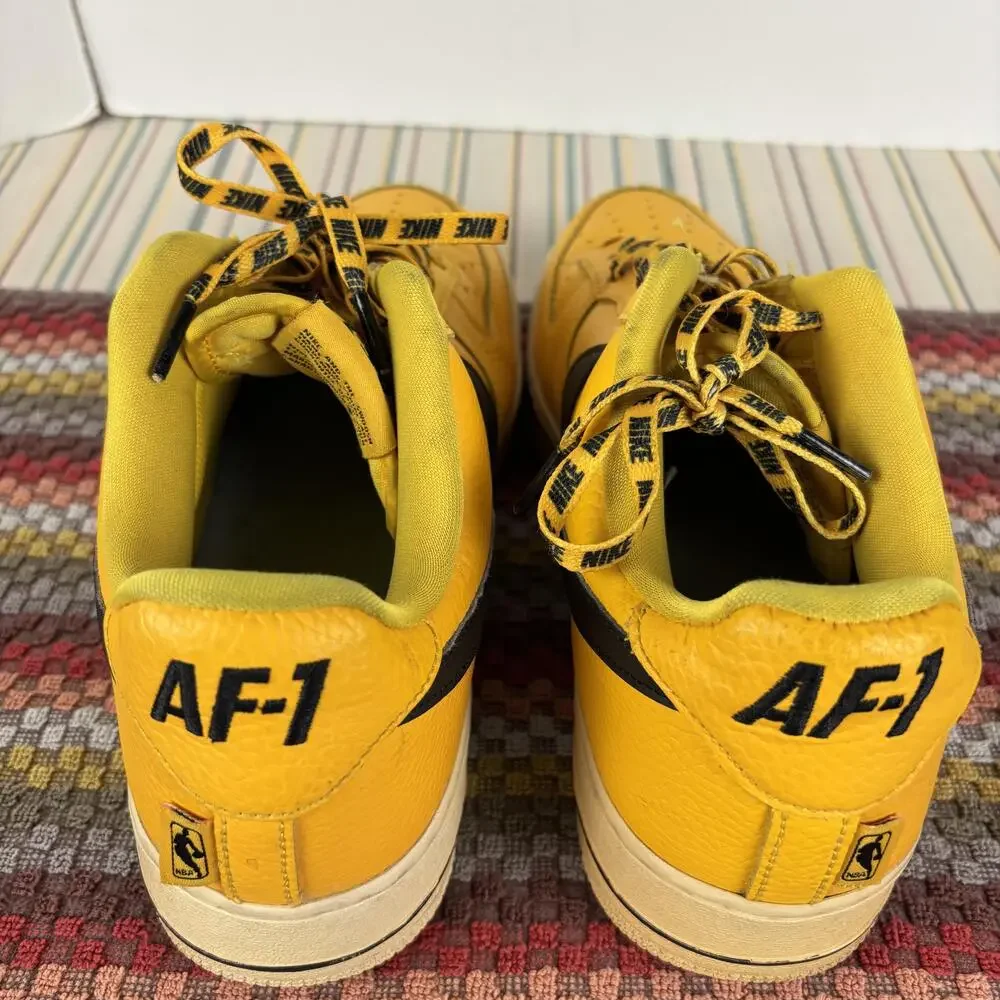 Nike Air Force 1 07 LV8 Shoes Mens Size 11 Yellow Black NBA AF-1 823511-701